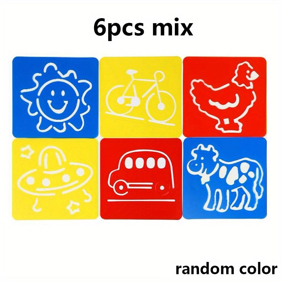 

6pcs Plastic Drawing Template Graffiti Assistance Tool DIY Drawing Toys Animal Fruit Pattern Birthday Gift Painting Series JXB
