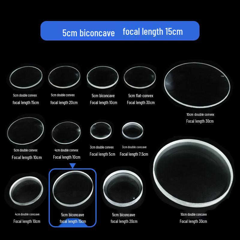 Physical Optics Set: Triangular Prism, Convex/Concave Lenses & Mirrors, Magnifying & Reducing Glasses