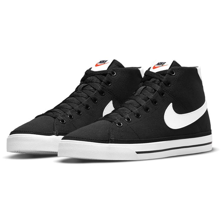 New Nike Court Legacy Canvas Mid 'Black White Orange' Women's DD0161-001