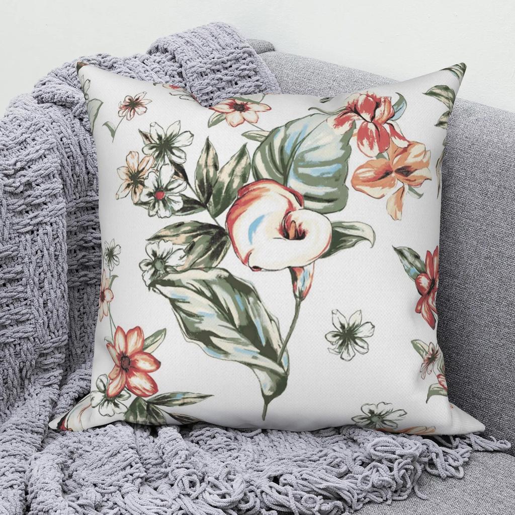 Modern Sofa Pillow Cover Living Home Decor Tropical Flower   Decorative Cushion  Throw