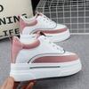 Mode Pinke Sneakers mit dicker Sohle Schuhe Damen Frühling Schnürschuhe Schlank Innen erhöhende Schuhe 2024 Neue Freizeitsportschuhe Board-Schuhe
