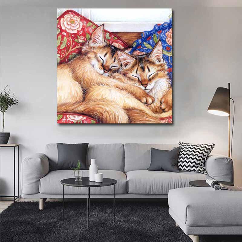 5d gjør-det-selv-katt tegneserie broderier diamanter gave dyre diamant mosaikk maleri full diamant broderi