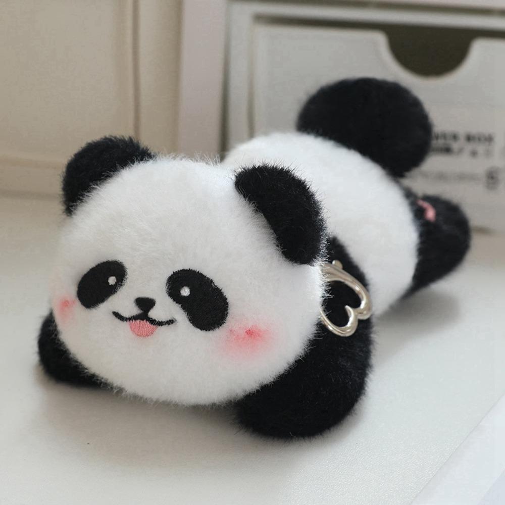 Rotating Tail Panda Plush Keychain Stuffed Raccoon Plush Keyring Panda Doll Pendant  Bag Pendant