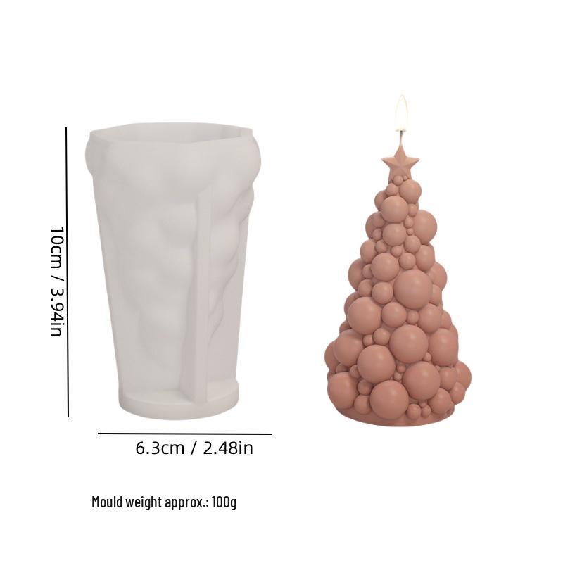 Silikonová forma na svíčku Vánoční strom z cedru pro DIY aromaterapii a sváteční dekoraci