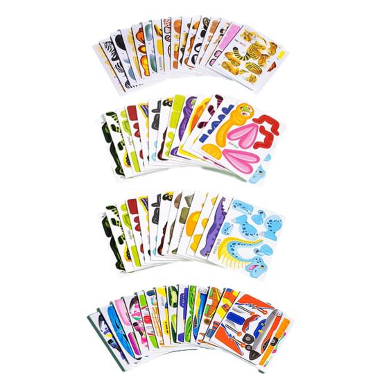 25Pcs/Set Kids 3D Puzzle Toy Cartoon Animal Dinosaur Airplane Cognition 3D Jigsaw Assembly Educational Game Kit Toddlers Boys Girls Gift