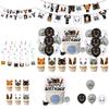 Cute Black And White Cat Birthday Party Supplies Set Cake Topper Flag Balloons And Hanging Decorations Included!