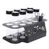 8pcs Coffee Bean Storage Tubes with One Way Exhaust Valve Stand Funnel Transparent Coffee Bean Glass Vials for Tea Leaves Nuts