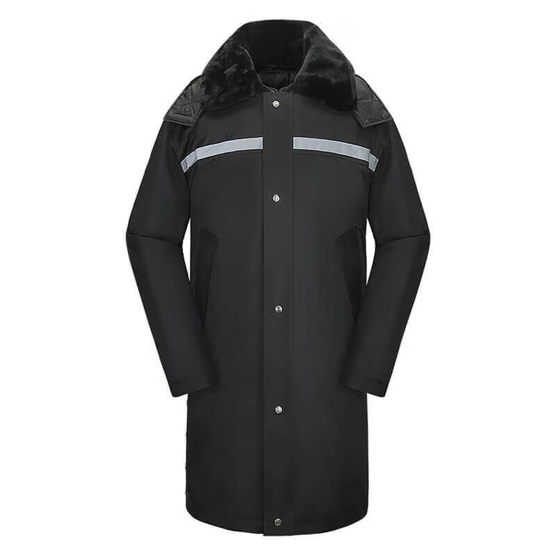 Men's Winter Reflective Hooded Padded Work Overcoat