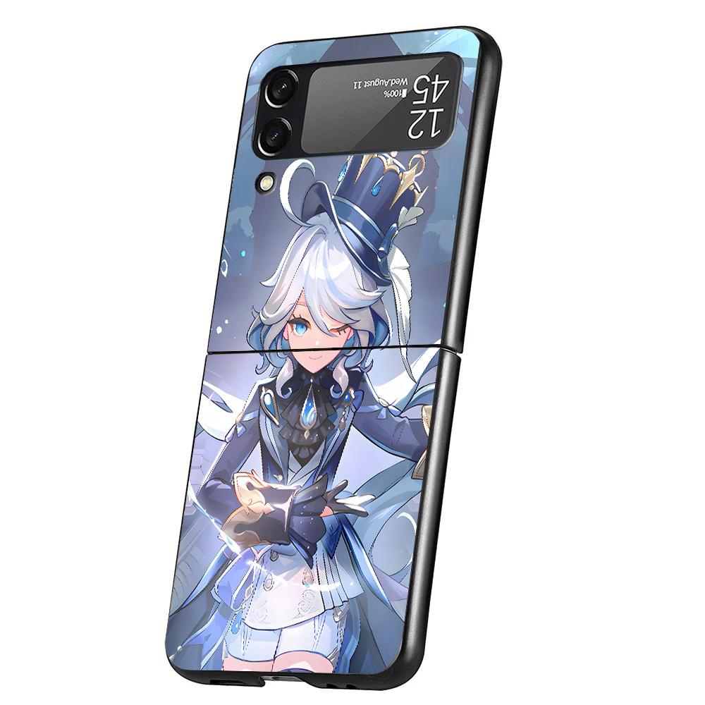 Genshin Impact Furina Phone Case For Samsung Galaxy Z Flip 7 6 5 4 3 5G Cover ZFlip7 ZFlip6 ZFlip4 ZFlip5 ZFlip3 Coque Fundas Ga