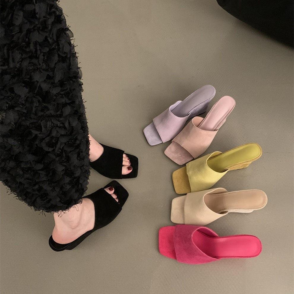 First Encounter Season Annual Slope Sandals Fashion Seaside Cool Slippers Summer Wear Open-Toed High Heels