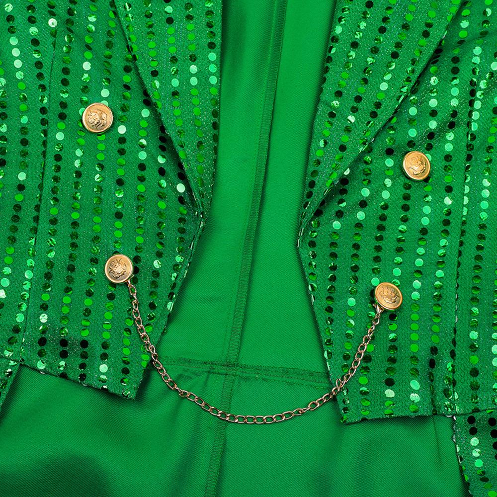 Sparkly Irish Green Sequin Tailcoat Jacket for Saint Patrick's Day
