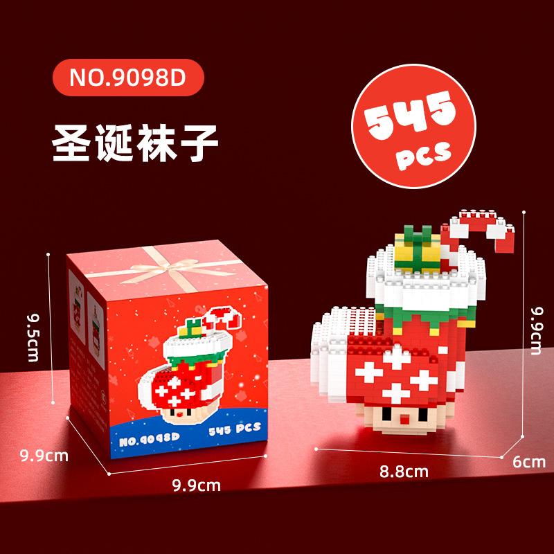 Non-Toxic Kids Christmas Toys Building Blocks Micro Bricks Diy Mini Tree Santa Claus Snowman Christmas Decorations New Year