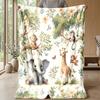 Golden Unicorn in Sunlit Forest Theme blanket Lightweight Warm Flannel Blanket Decorative Throw Blanket for Home Decoration