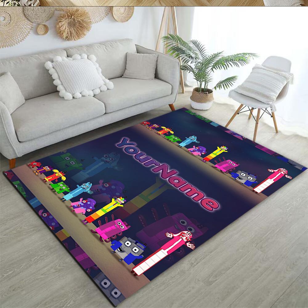 Numberblocks Customized Name Area Rug Design for Game Room Balcony Dormitory Study room Antislip Carpet Office home decor Wedding Party Gift