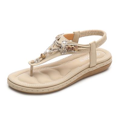 Sandals Woman Summer Low Heels Open Shoes Ladies Round Toe Flip Flops Massage Women Beach Slippers Soft Material Outdoor