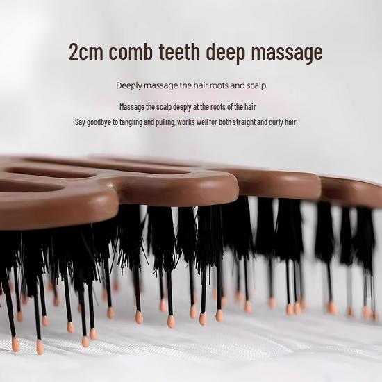 Pinecone Anti-Static Pig Bristle Massage Comb for Women