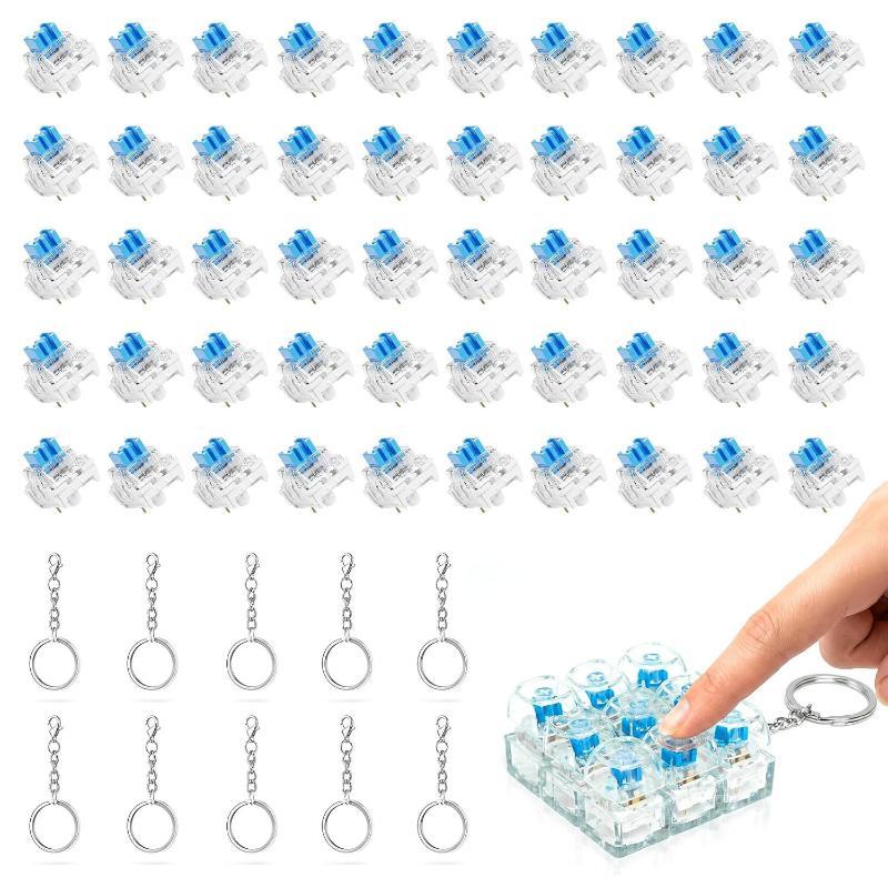 Tastenklicker Fidget Set 30 Stück 3D-gedruckte mechanische Schalter 10 Schlüsselanhänger Tragbar für Kinder Erwachsene Angstlinderung
