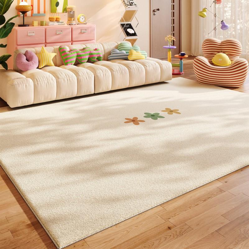 Soft Faux Wool Area Rug Living
