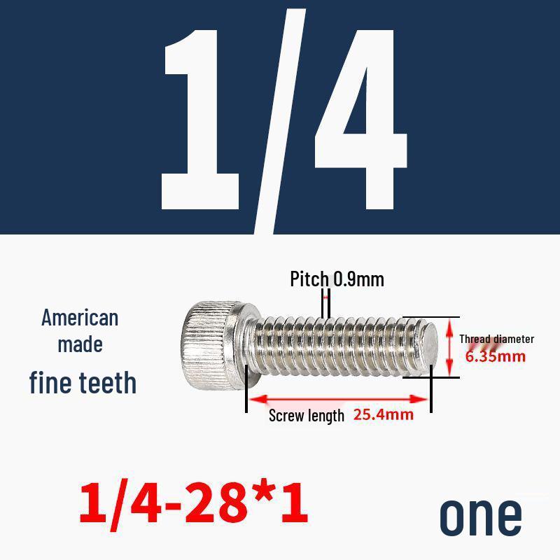 304 Stainless Steel Fine Thread Socket Head Cap Screw 10#-32, 1/4-20, 5/16-24
