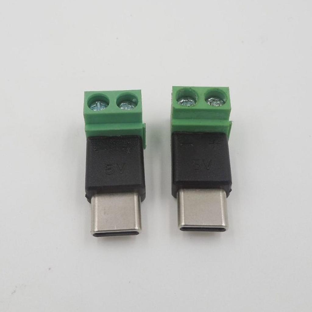 Type C Male to 2 Pin 5V No Solder Charging Adapter Conversion Converter for Smartphones Tablets and Power Bank