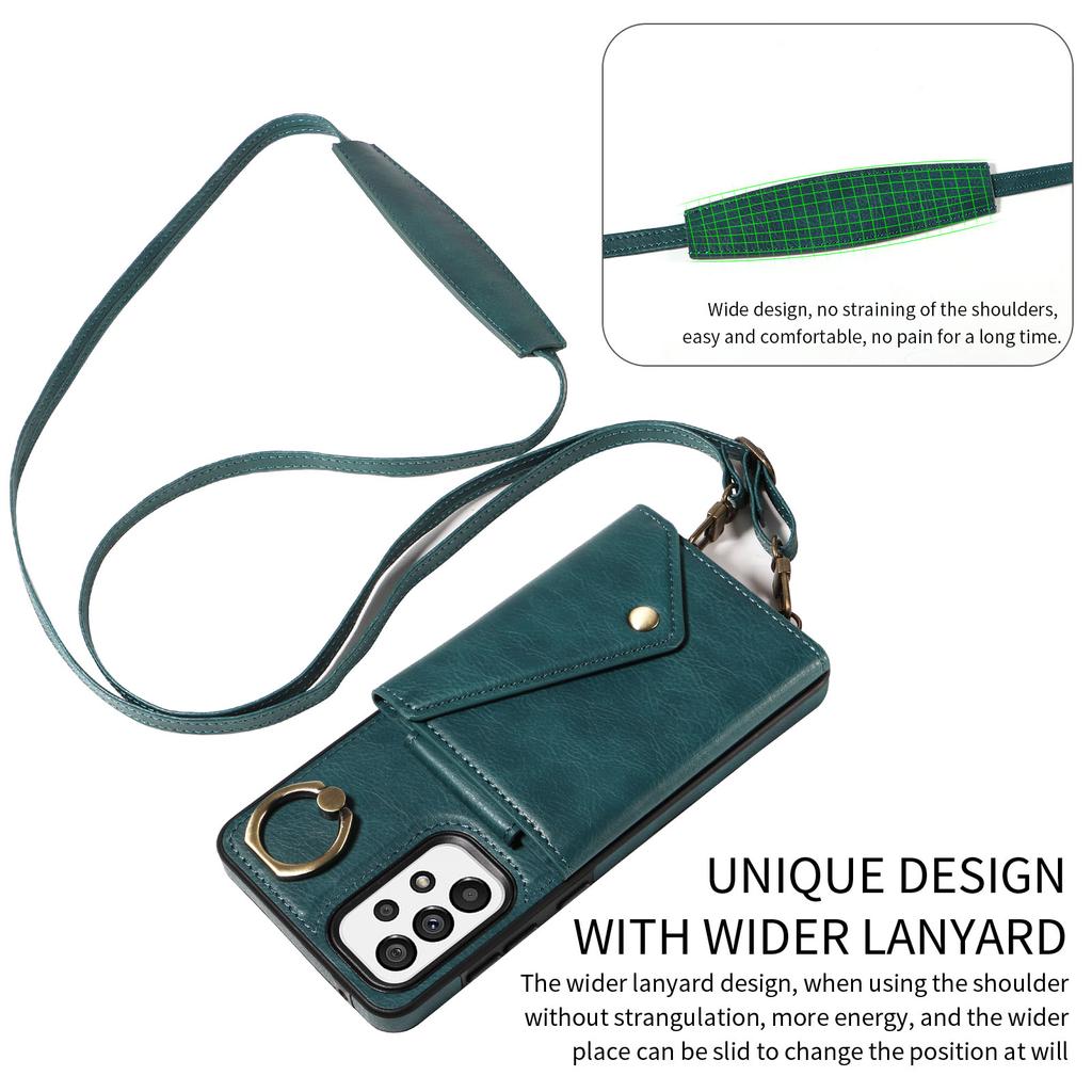 Shoulder Bag Design Card Holder Slots Ring Bracket Cover Phone Case for Samsung Galaxy S22,S23,S24,A12,A13,A14,A15,A52,A72,A22,A32,A33,A53,A73,A23...