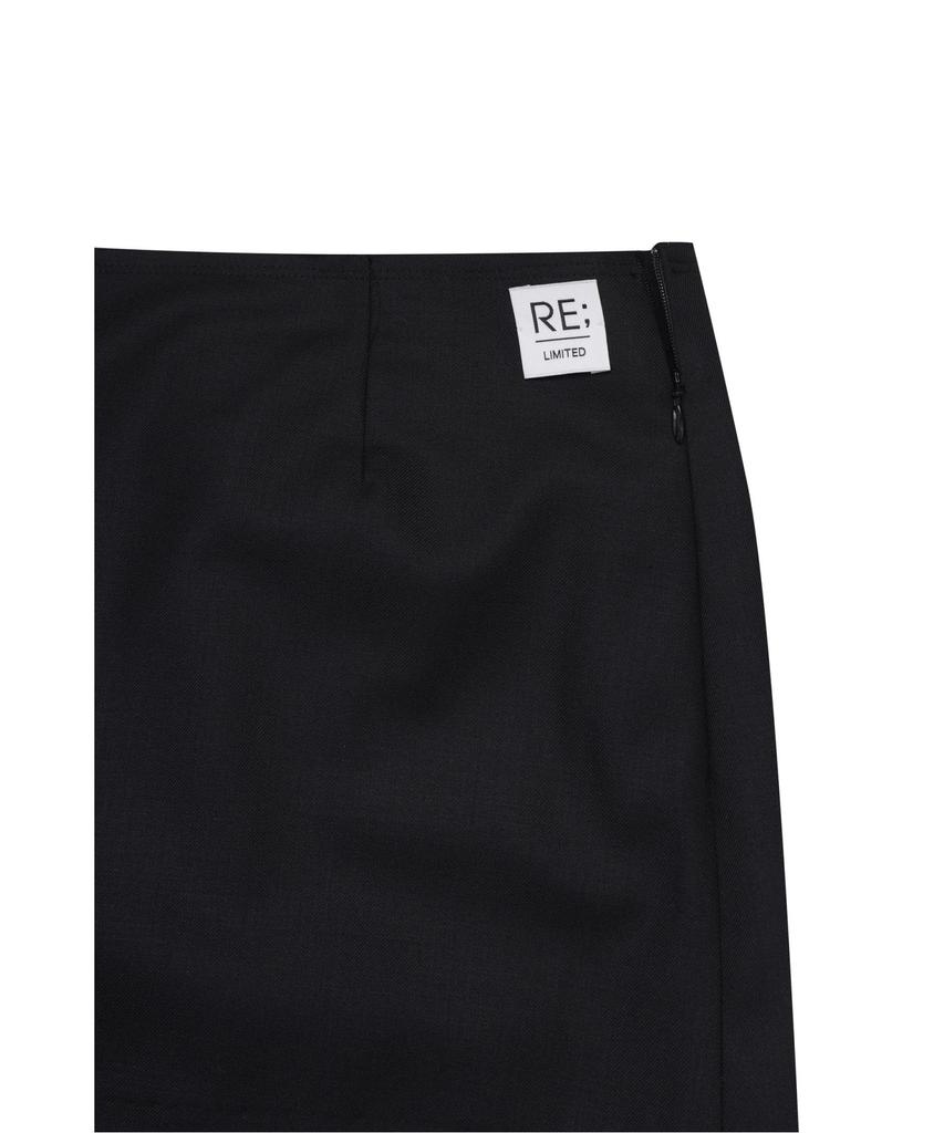 RECODE Side Slit Lining Patch Skirt