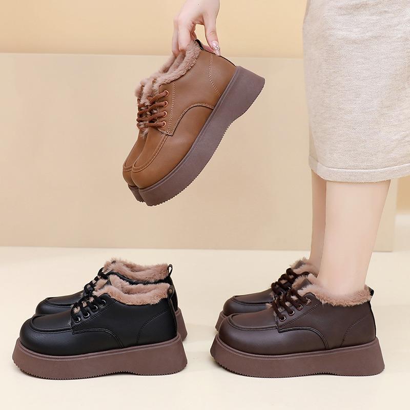 Cotton shoes women's winter velvet thickened snow boots women's thick-soled comfortable sports outdoor warm mother shoes