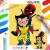Disney oil painting Wolverine Deadpool super hero art handmade diy painting home decoration gift