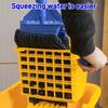 Large Yellow Commercial Mop Bucket Bucket with Wringer 20/24L|Plastic|Hand Press|For Home,School,Hotel,Shopping Centers Cleaning