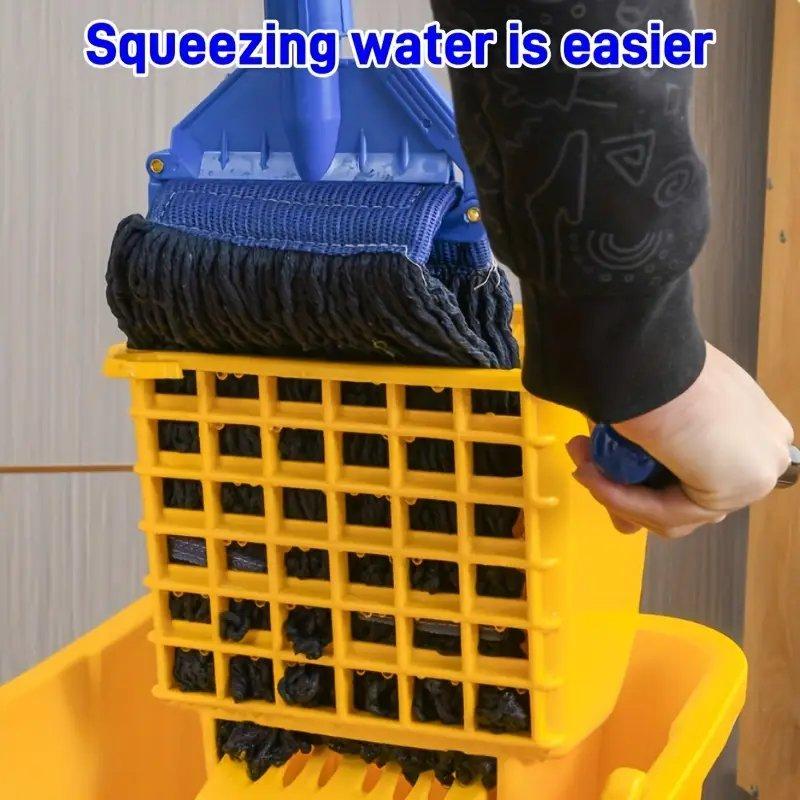 Large Yellow Commercial Mop Bucket Bucket with Wringer 20/24L|Plastic|Hand Press|For Home,School,Hotel,Shopping Centers Cleaning