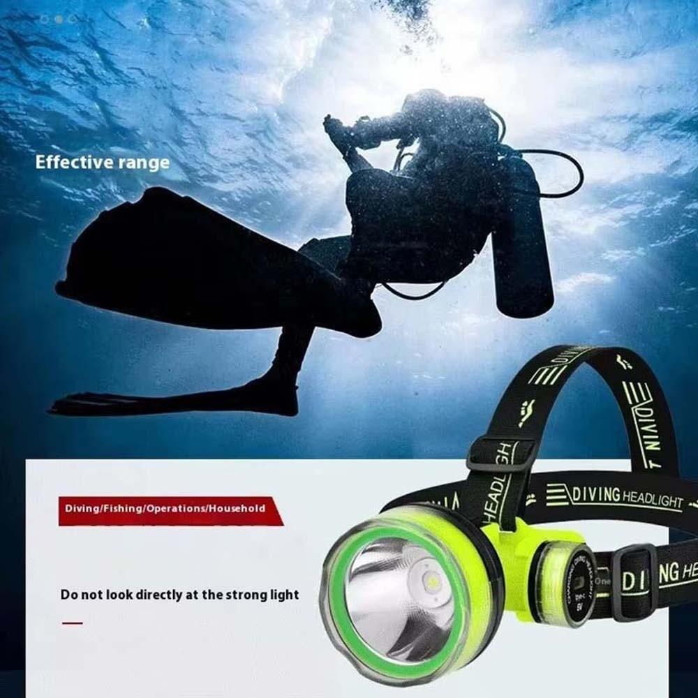 1200mAh Diving Headlamp Portable LED Beads Head Mounted Mining Lamp Waterproof Rechargeable Underwater Headlight Outdoor