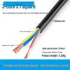 1.5 National Standard Pure Copper Core Electrical Wire - 0.5 Sq, 3-Core, 64-Strand Soft Power Cord, 2.5RVV, 2-Core, 0.75.