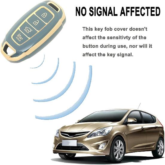 Key Fob Cover Case Fit for Hyundai Kona Santa Fe Elantra GT Veloster Accent Venue Smart Remote Holder Skin Protector Keyless Entry Sleeve