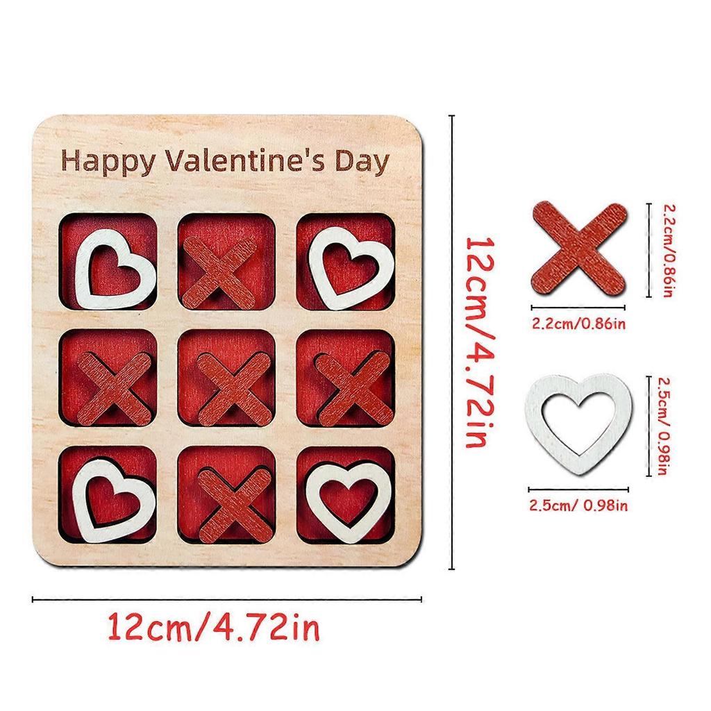 Romantics Valentines Wooden Board Game for Valentines Day Date Night Couples Gift Portable Entertainment Multicolor