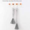 Stainless Steel Kitchen Cleaning Brush Long Handle Anti-Rust Dish Washing Brush One-piece Molded Steel Wire Pot Cleaning Tool