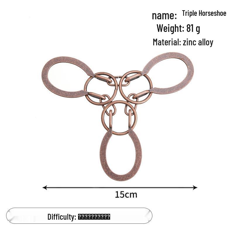 Zinc Alloy Kongming Puzzle Lock: Disentanglement Ring Educational Toy