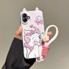 KEYSION Cute Ear Cartoon Case for Samsung A07 A06 4G A05 with Lanyard Soft Silicone+PC Shockproof Phone Cover for Galaxy A05 A06 A07