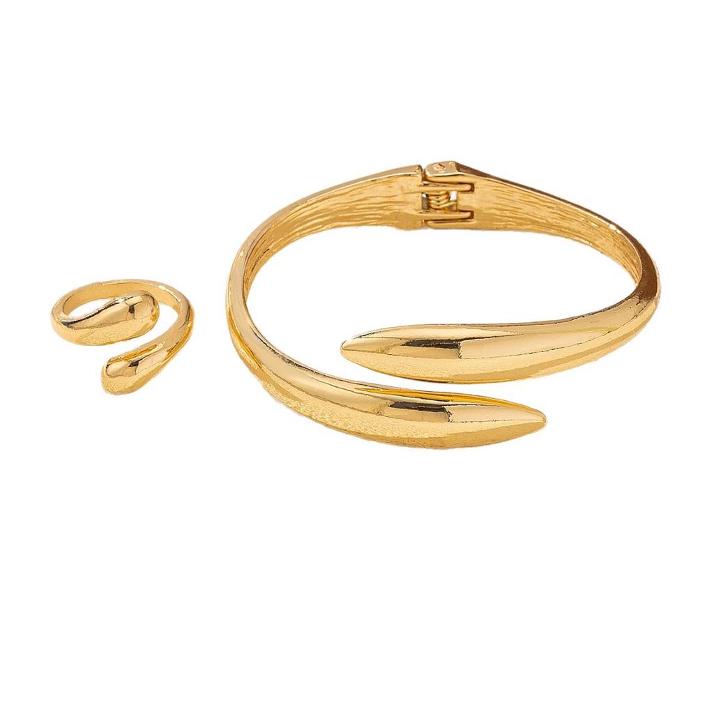 Accessories Niche Trend Design Sense Geometric Curved Ring Joint Ring Exaggerated Opening Bracelet Ring