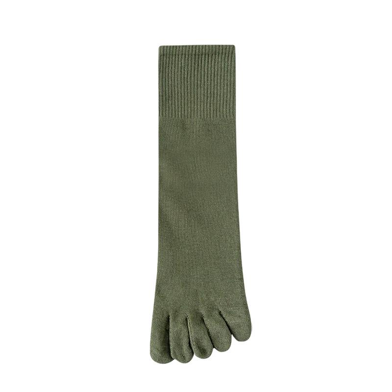 Men's Five-Toe Mid-Calf Cotton Socks: Sweat-Absorbent, Breathable, Anti-Odor, Antibacterial, Boneless – Perfect for Autumn and Winter.