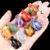 Mini Sea Turtle Ornament: Amethyst, Agate & Jade Carved Marine Landscape (1985-1in)