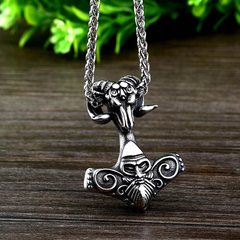 Thor's Hammer Necklace Valknut Nordic Viking 298
