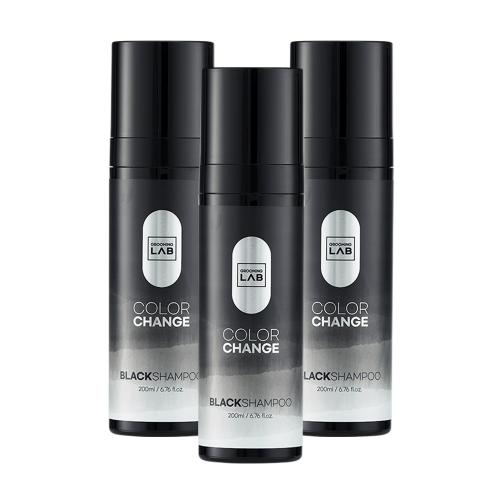 Natural Hair Dye Color Change Black Shampoo 200ml 3-Pack