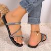 Fashion Woman Shoes 2025 New Set of Toes Women's Slippers Fashion Crystal Beach Casual Slippers Women Summer Plus Size Flat Sandals