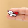 1pc DAN DA DAN Brooch Pin with Goggles, Vibrant Red & Black Character Jewelry Gift for Fans, Durable Metal Lapel Pin for Jackets