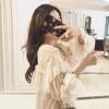 V-neck Sexy Shirts Women See Through Mesh Blouse Summer Ruffle Flare Sleeve Elegant Tops Ruffles Ladies