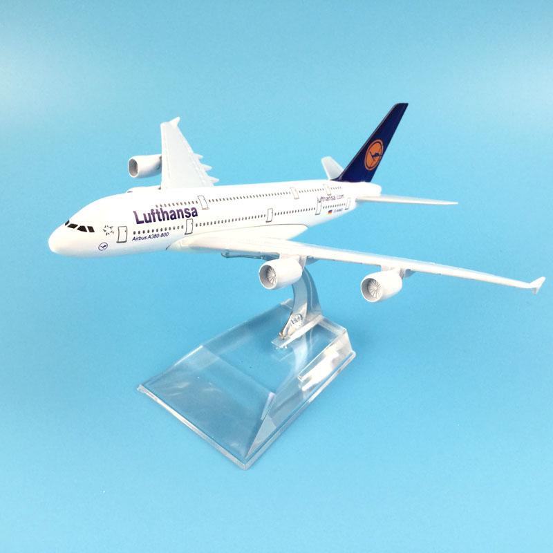 16cm Lufthansa Airbus 380 Flugzeugmodell Planel Flugzeug Diecast Metall 1/400 Maßstab Flugzeuge