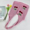 New I-Knitted Bag Knitted Bag Large Capacity Tote Bag Cherry Shoulder Bag