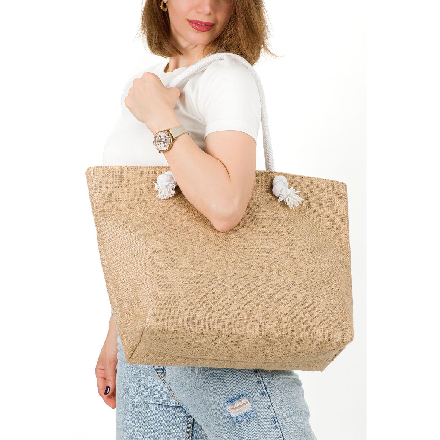 

Женская соломенная сумка на плечо из джутовой ткани с мягкой ручкой