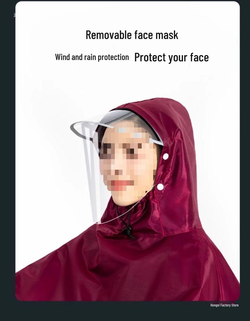Men's Waterproof Electric Vehicle Poncho: Extra Thick, Anti-Storm, Enlarged for Motorcycles and Battery Cars