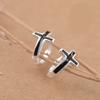 Earrings, Ear Buckles, Female Synthetic Crystal, Korean Temperament Cross, Drop Glue Stud Earrings, Gift Jewelry.